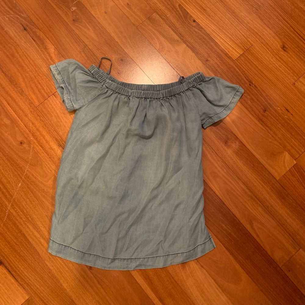Denim off the shoulder blouse